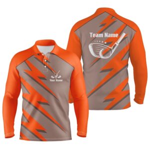 Men s Golf Polo Shirt Orange Lightning Custom Name And Team Name Golf Shirt Golf Polo Shirt Golf Shirts 2 ov8vnh.jpg