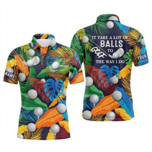 Men’s Golf Polo Shirt Tropical Floral Golf&hellip;