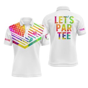 Men’s Golf Polo Shirt Watercolor American Flag&hellip;