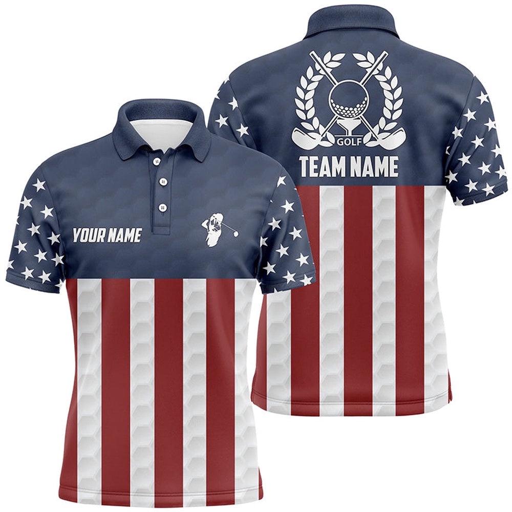Men’s Golf Polo Shirts American Flag Custom Patriotic Team Men’s Golf Shirt Navy, Golf Polo Shirt, Golf Shirts