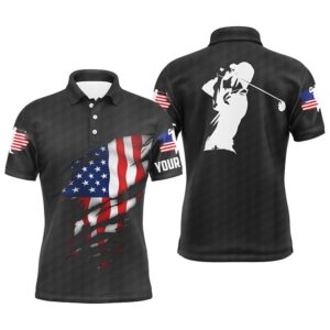 Men’s Golf Polo Shirts American Flag Patriotic&hellip;
