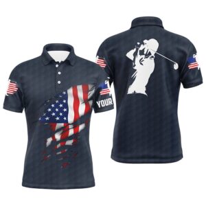 Men’s Golf Polo Shirts American Flag Patriotic&hellip;