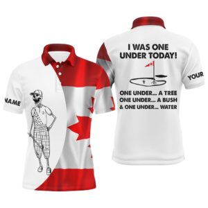 Men’s Golf Polo Shirts Canadian Flag White&hellip;