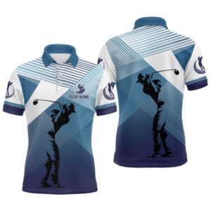 Men’s Golf Polo Shirts Custom Abstract Blue&hellip;