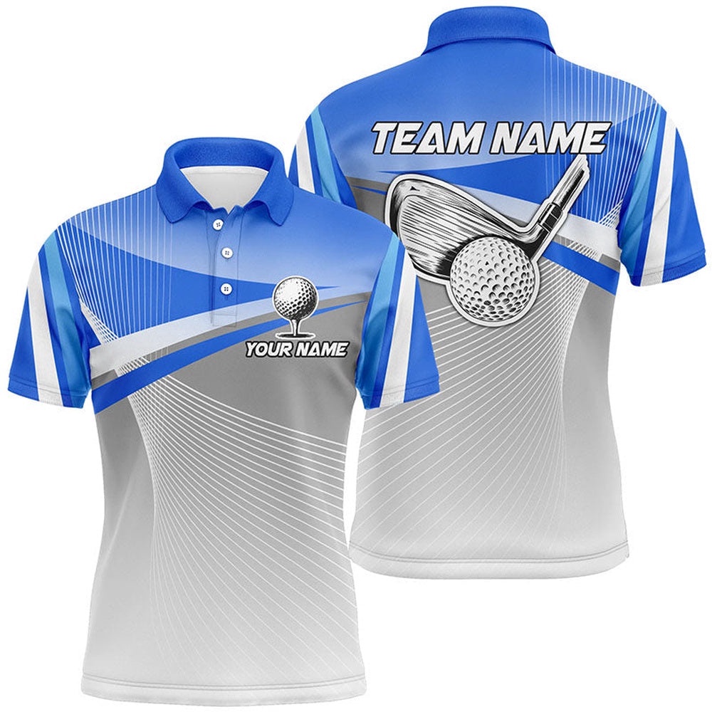 Men’s Golf Polo Shirts Custom Blue Sport Golf Apparel For Men’s, Golf Polo Shirt, Golf Shirts