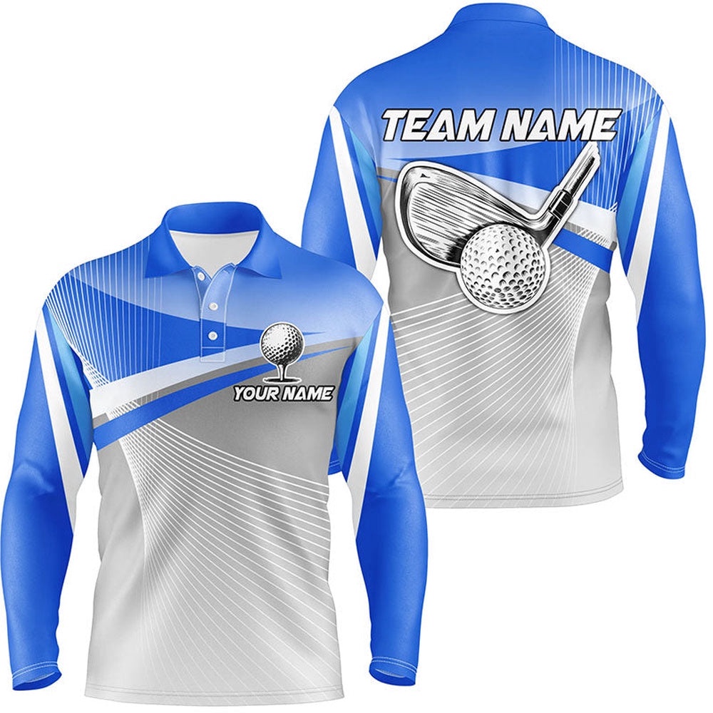 Men’s Golf Polo Shirts Custom Blue Sport Golf Apparel For Men’s, Golf Polo Shirt, Golf Shirts