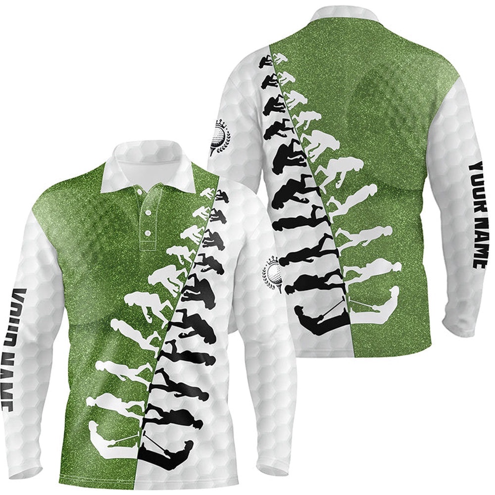 Men’s Golf Polo Shirts Custom Green And White Golf Evolution Golf Shirts, Best Men’s Golf Wears, Golf Polo Shirt, Golf Shirts