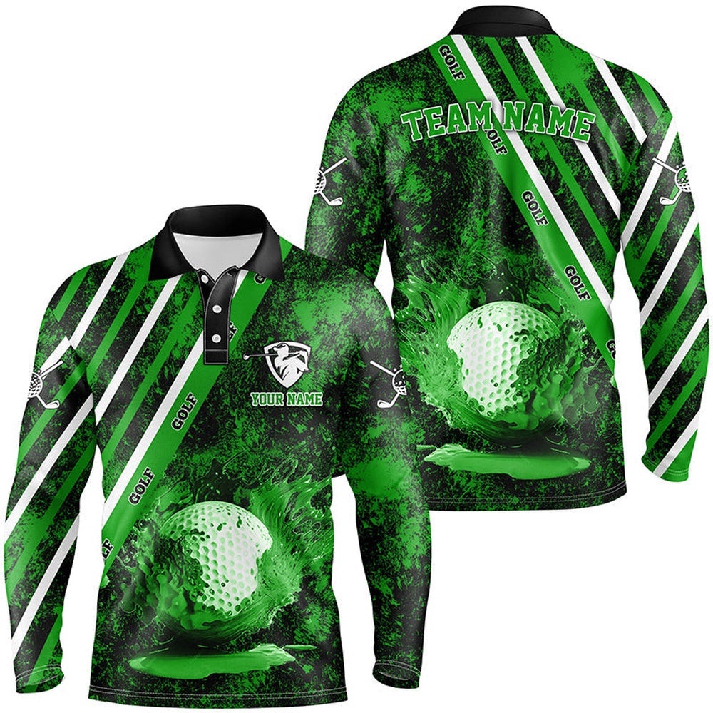 Men’s Golf Polo Shirts Custom Green Camo Golf Sport Team Jerseys, Golf Outfits For Men, Golf Polo Shirt, Golf Shirts