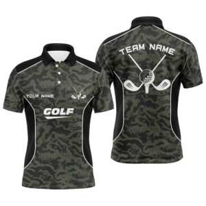 Men’s Golf Polo Shirts Custom Green Camo&hellip;