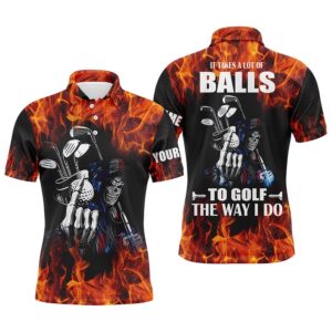 Men’s Golf Polo Shirts Custom Name Flame&hellip;