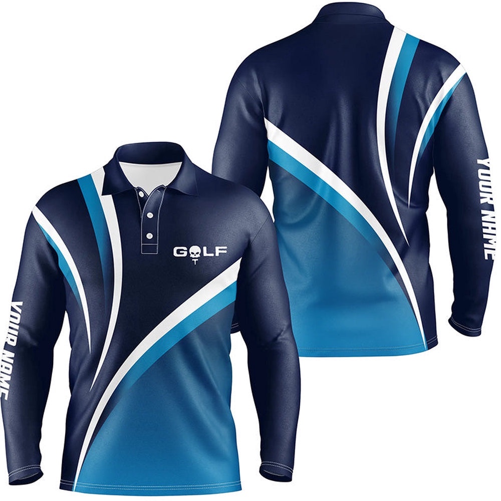 Men’s Golf Polo Shirts Custom Name Men’s Golf Polos, Tournament Golf Tops For Men’s Blue, Golf Polo Shirt, Golf Shirts