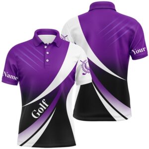 Men’s Golf Polo Shirts Custom Name Purple&hellip;