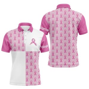 Men’s Golf Polo Shirts Custom Pink Breast&hellip;