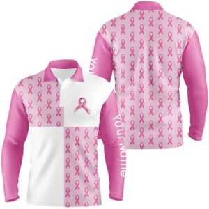 Men s Golf Polo Shirts Custom Pink Breast Cancer Pink Ribbon Pattern Golf Shirts For Men Golf Polo Shirt Golf Shirts 2 c8f8yz.jpg