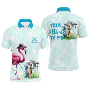 Men’s Golf Polo Shirts Custom Pink Flamingo&hellip;