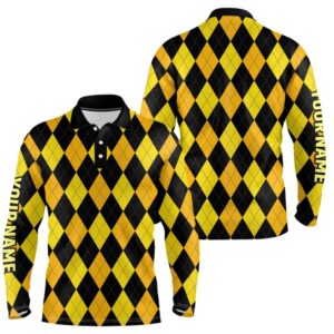 Men s Golf Polo Shirts Custom Yellow And Black Argyle Plaid Pattern Golf Attire For Men Golf Polo Shirt Golf Shirts 2 gjzbwu.jpg