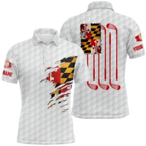 Men’s Golf Polo Shirts Maryland Flag Patriot&hellip;