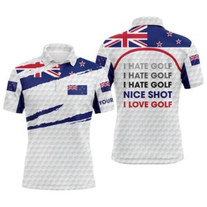Men’s Golf Polo Shirts New Zealand Flag&hellip;