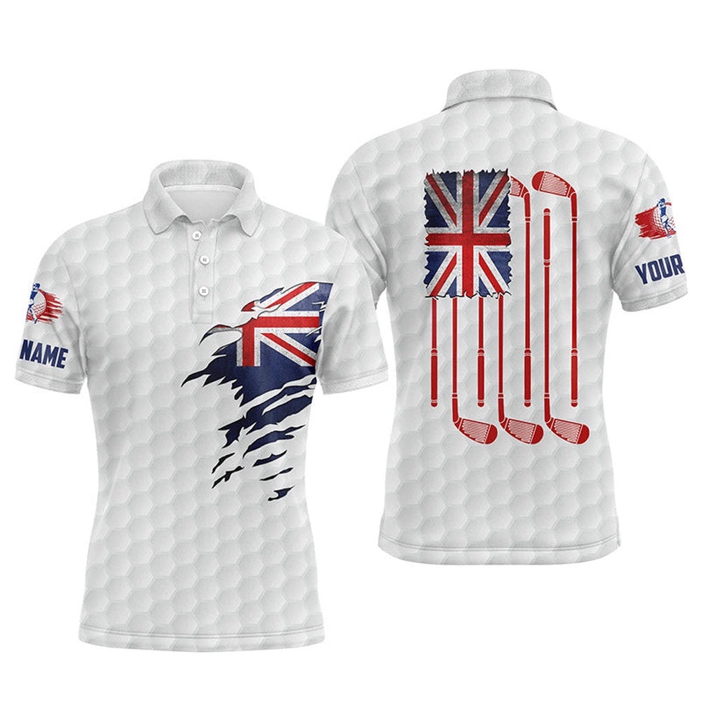 Men’s Golf Polo Shirts New Zealand Flag Patriot Custom Name Vintage Flag Golf Clubs Golf Outfit Men, Golf Polo Shirt, Golf Shirts