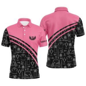 Men’s Golf Polos Shirts Custom Black Pattern&hellip;