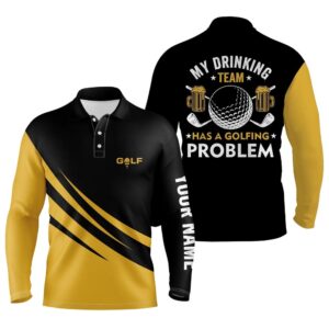 Men s Golf Polos Shirts Custom My Drinking Team Has A Golfing Problem Golf Beer Team Shirt Yellow Golf Polo Shirt Golf Shirts 2 los1c2.jpg
