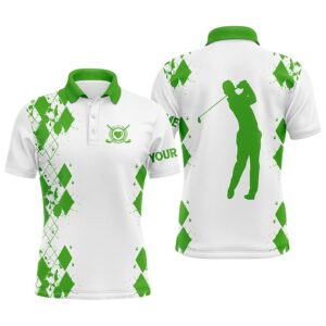 Men’s Golf Polos Shirts Custom Name White&hellip;