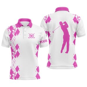 Men’s Golf Polos Shirts Custom Name White&hellip;