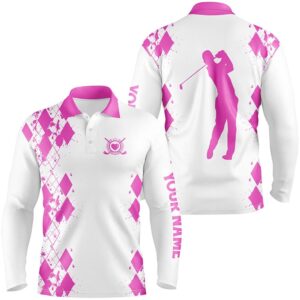 Men s Golf Polos Shirts Custom Name White Golf Shirt Pink Golf Polo Shirt Golf Shirts 2 dchuis.jpg