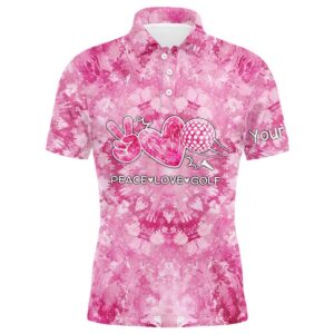 Men’s Golf Polos Shirts Pink Tie Dye&hellip;