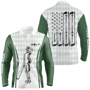 Men s Green Argyle American Flag Patriotic Golf Polo Shirts Custom Skull Golf Shirts For Men Golf Polo Shirt Golf Shirts 2 o3usso.jpg