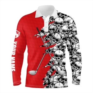 Men s Short Long Sleeve Golf Tops Polo Red Pattern Skull Golf Clubs Custom Golf Performance Shirts Golf Polo Shirt Golf Shirts 2 jiwnpr.jpg