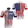 Menwomen American Cycling Jersey With 3 Pockets Usa Bike Shirt Full Zip Gear, Custom Mono Cycling Jersey