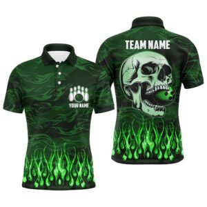 Mens Bowling Polo Shirts Custom Green Camo&hellip;