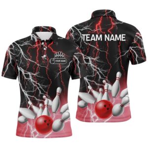 Mens Polo Bowling Shirt Custom Bowling Red&hellip;