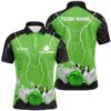 Mens Polo Bowling Shirt Custom Bowling Strike Lightning Storm Thunder Team League Polo Shirt Purple, Personalized Bowling Team Shirt