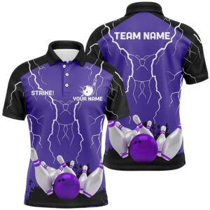 Mens Polo Bowling Shirt Custom Bowling Strike&hellip;