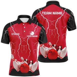 Mens Polo Bowling Shirt Custom Bowling Strike&hellip;
