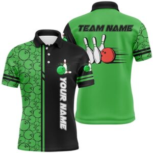 Mens Polo Bowling Shirts Custom Black And&hellip;