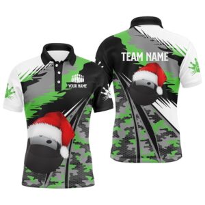 Mens Polo Bowling Shirts Custom Christmas Bowling&hellip;