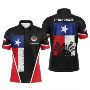 Mens Polo Bowling Shirts Custom Name Texas&hellip;