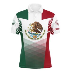 Mexican Flag Men’s Golf Polo Shirts Custom&hellip;