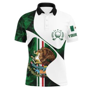Mexican Flag Men’s Golf Polo Shirts Custom&hellip;