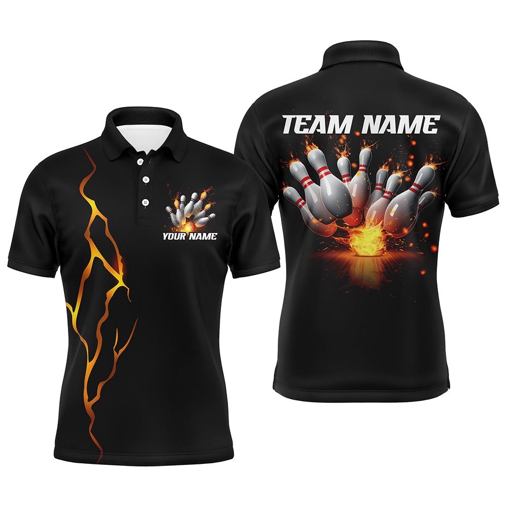 Multicolor Flame Thunder Custom Bowling Shirts With Name, Bowling League Shirts For Team Bowlers Outfits, Personalized Bowling Team Shirt Multicolor Flame Thunder Custom Bowling Shirts With Name, Bowling League Shirts For Team Bowlers Outfits, Personalized Bowling Team Shirt