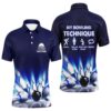 Navy & Black Bowling Shirt Customized Camo Bowling Shirt Polo Bowling Team League For Men, Personalized Bowling Team Shirt