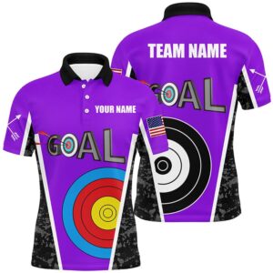 Name Purple Archery Goal Men Polo Shirts&hellip;