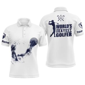 Navy And White Men’s Personalized Golf Shirts&hellip;