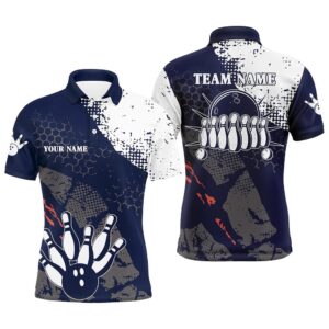 Navy And White Mens Polo Bowling Shirts&hellip;