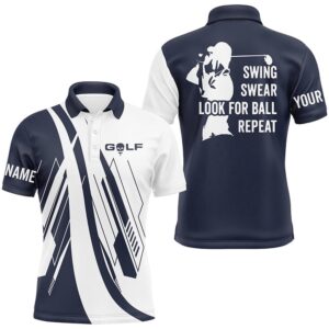 Navy Blue And White Men’s Golf Polo&hellip;