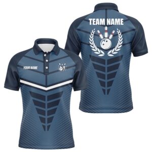 Navy Blue Bowling Team League Polo Shirt&hellip;