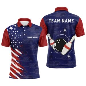 Navy Bowling Polo Shirt Men Custom American&hellip;